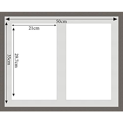 Handmade Grey Picture Frame With Double Aperture Mount - For 2 A4 Images 1