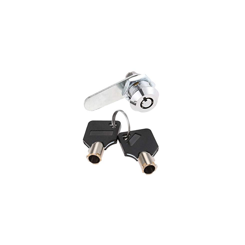 Thread Tubular Cam Lock 16mm Zinc Alloy Security Drawer Cam Cylinder Lock with 2 Keys for Door Mailbox Cabinet Cupboard Letterbox Silver
