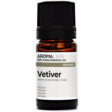BIO - VETIVER Essential Oil - 5mL - 100% Pure, Natural, Chemotyped and AB/Cosmos Certified - AROMA LABS (French Brand)