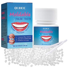 30ml Tooth Repair Kit - Teeth Replacement with Moldable Heat Fit Beads for Temporary Restoration of Missing or Broken Teeth and Dentures, Including