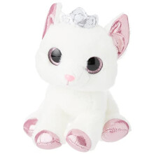 World 60876 Duchess White Cat with Crown 7In - Plush Soft Toy