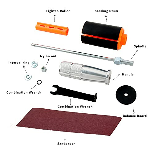 Hand-Held Sanding Drum for Drill Presses and Power Drills 2