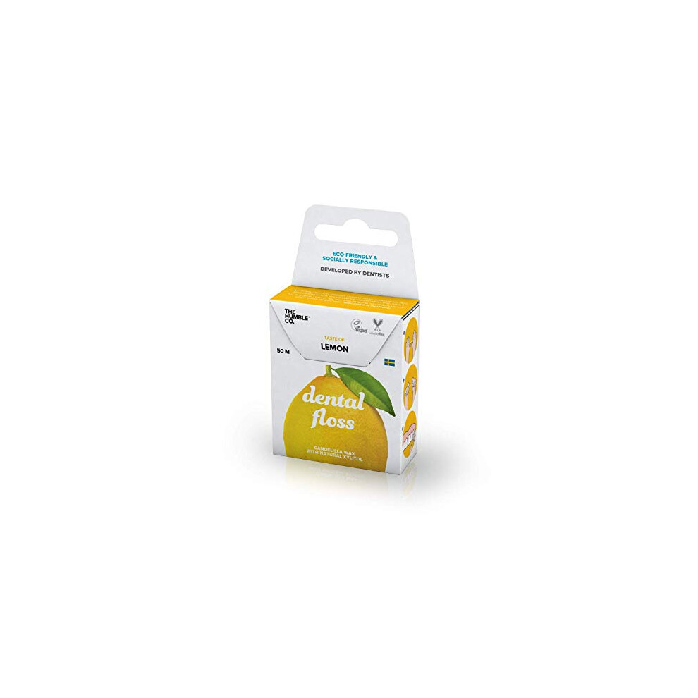 The Humble Co. Dental Floss | Lemon | Eco-Friendly, Vegan For Your Everyday Oral Care - Dentist Approved - Removes Plaque And Gives A Fresh Feel (1 X 50M)