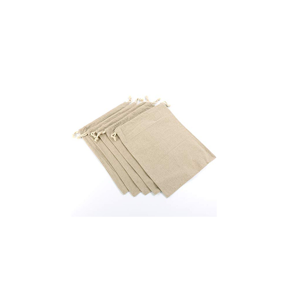 5 Pack Organic Linen Reusable Muslin Bag Homemade Eco Bread Storage Bag with for Housewarming Wedding Gift Storage Artisan Bread Bakery Baguette