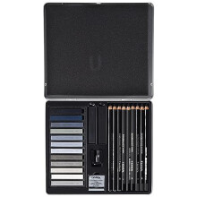 Fine Art Sketching Set, 11 Grey Tones Pencils & Pastels, Ideal for Professionals & Students