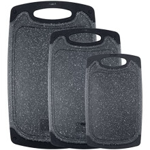 Chopping Board Set, IKR 3PCS Plastic Chopping Boards for Kitchen Non-Slip Cutting Boards with Grip Handle Juice Grooves Grinding Groove Large Chopping