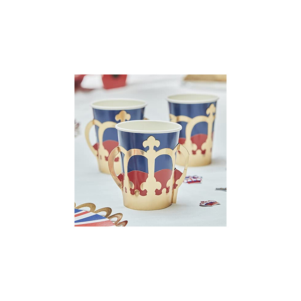 Union Jack Coronation Party Paper Cups-8 Pack