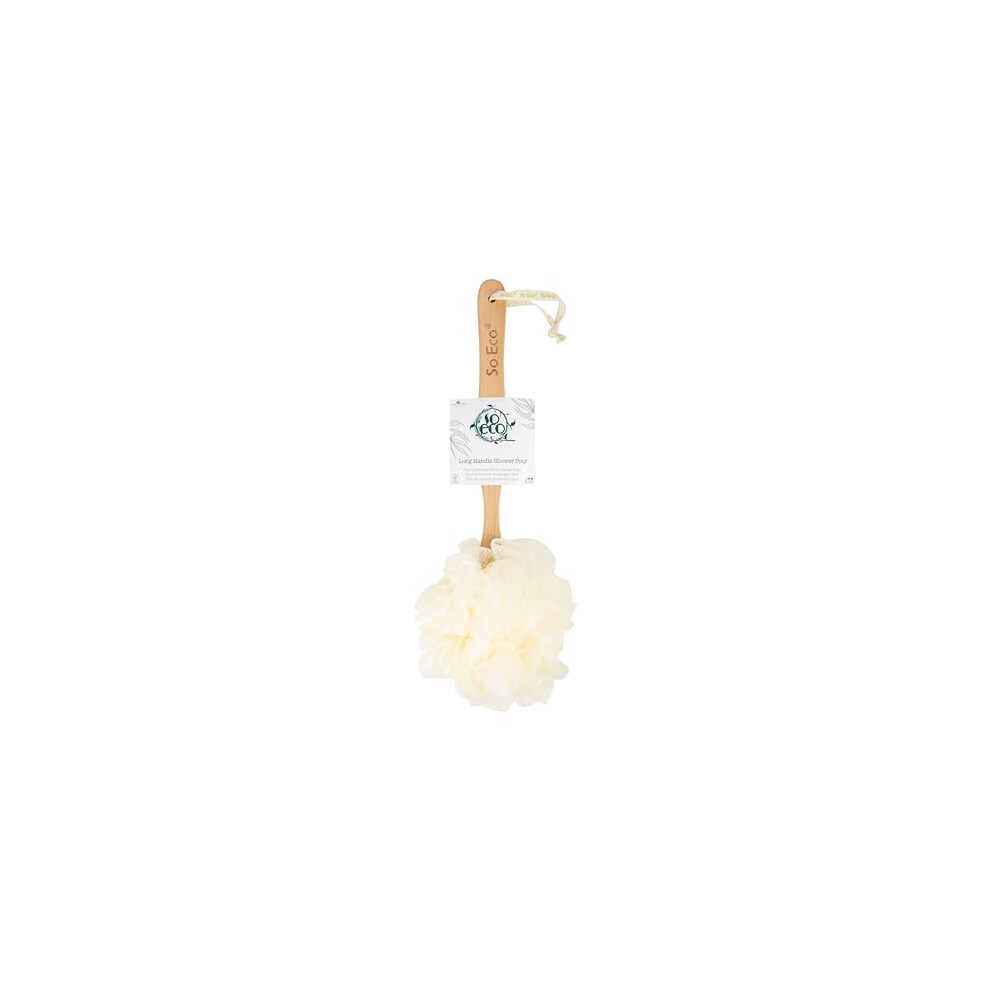 Long Handle Shower Pouf, White (80 40 036)