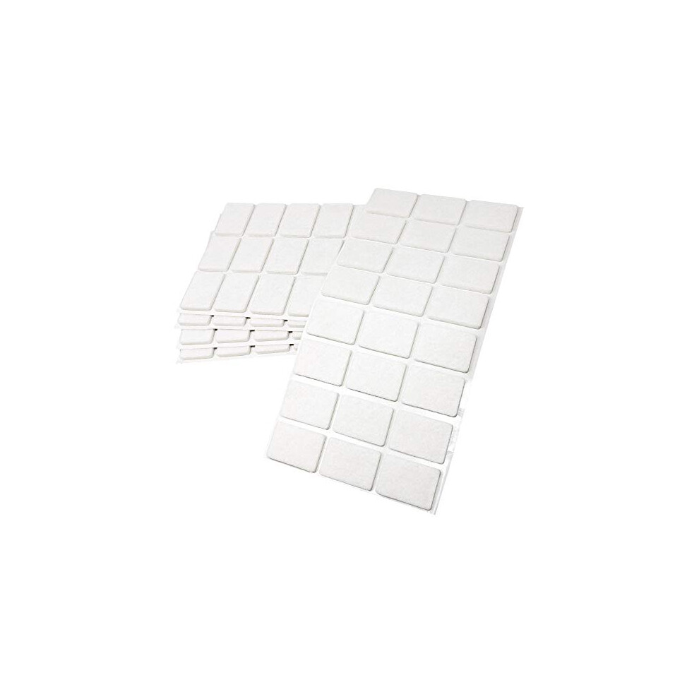 Adsamm / 120 X Self-Adhesive Felt Pads/White / 0.98X1.38'' (25X35 Mm) / Rectangular / 0.138'' / 3.5 Mm Thick Stick-On Furniture Felt 755563274459