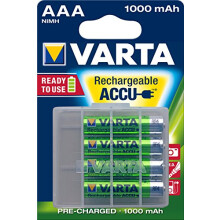 Rechargeable Ready2Use Pre-Charged AAA Micro Ni-Mh Battery (AAA, 1,000mAh, 4-pack), rechargeable without memory effect - ready for immediate use,