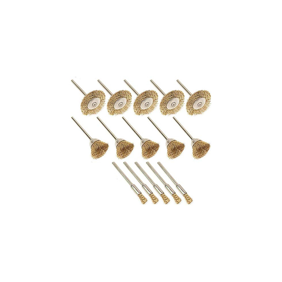 15Pcs Wire Brushes Soft Brass Wire Brush Rotary Tool Cleaning Polishing Dusting Set 782895740406