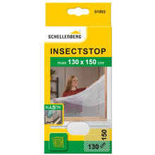 51003 Elastic Fly Screen for Windows with Weather Legs No Drilling Required Includes Mounting Tape 130 x 150 cm White, Insect, Mosquito Protection max