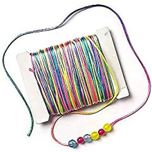 EV1437 Rainbow Beading Cord, Perfect for Children to Make Bracelets, Necklaces and More, Ideal for Home Projects, Classwork or Craft Group Activities