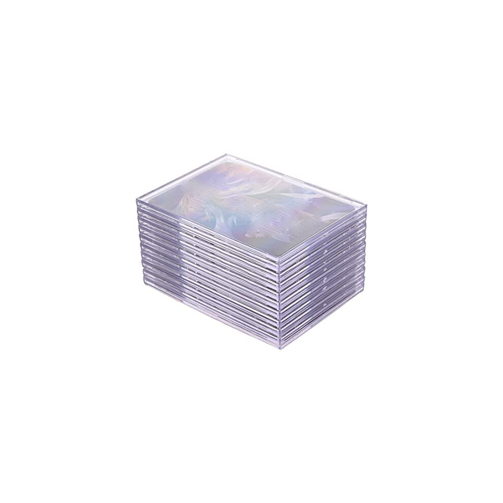 Cards Sleeves Top Loaders 10 Hard Plastic Card Protector Clear Card Brick + 2 Display Stand