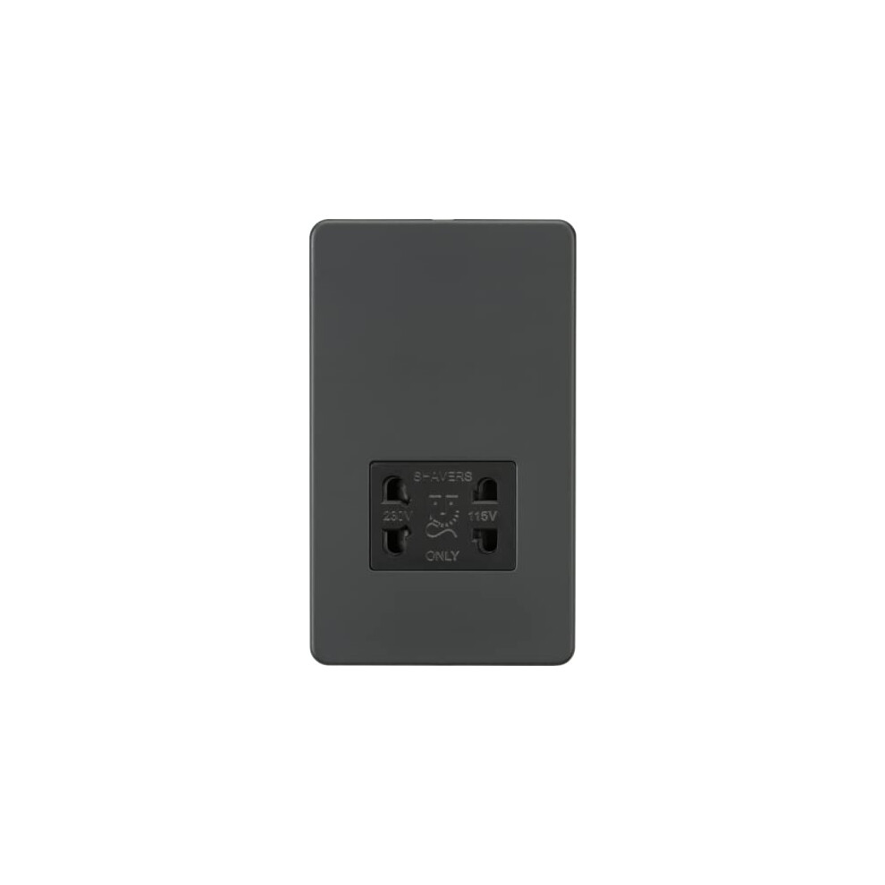 115V/230V Dual Voltage Shaver Socket - Anthracite 5056270819052