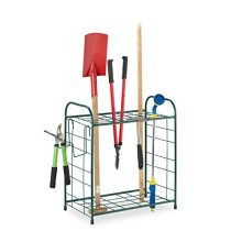 Garden Tool Rack, Outdoor Storage for Gardening Utensils, Yard Organiser, Garage Shelf, HWD: 68x80x35cm, Dark Green 10029564