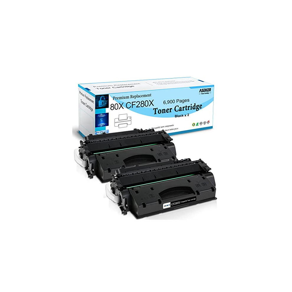 Compatible 80X Cf280x 80A Cf280a Toner Cartridge 6900 Pages For Hp Laserjet Pro 400 M401a M401d M401dn M401dne M401dw Mfp M425dn M425dw Printers (2 770523500850