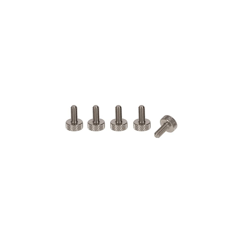 M6 X 10Mm Flat Knurled Thumb Screws (Set Of 5) - Stainless Steel 9145365438257