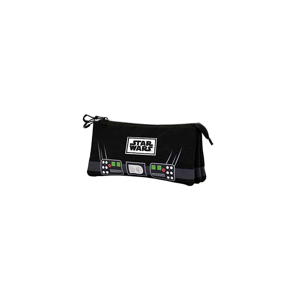 Vader-ECO Triple Pencil Case, Black, 23 x 11 cm