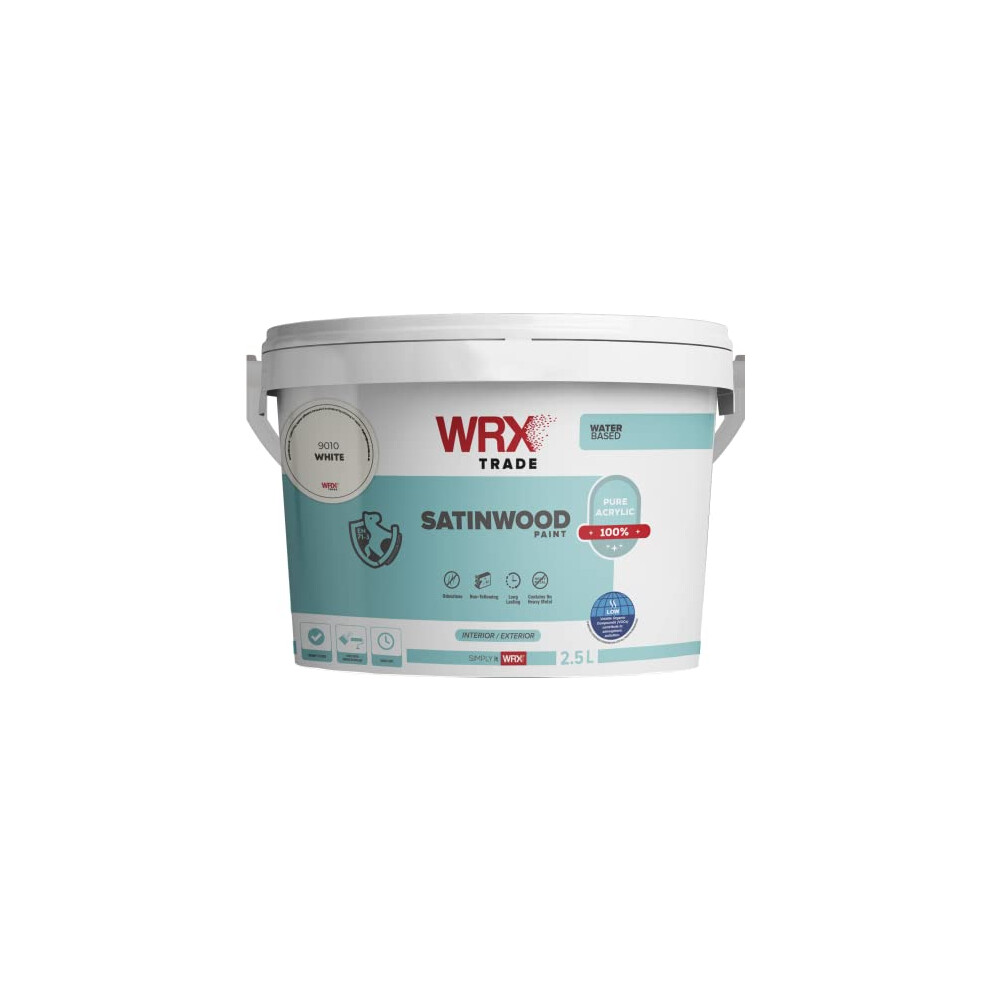 Wrx Trade Satinwood Paint Â Brilliant White - Water Based (2.5L) Sw2.5l 5060614973188
