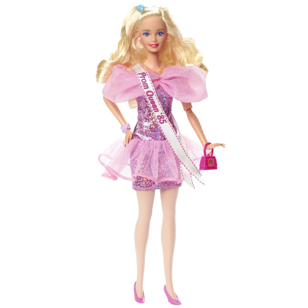 Doll, Curly Blonde Hair, 80s-Inspired Prom Night, Barbie Rewind Series, Prom Queen, Nostalgic Collectibles and Gifts, HJX20