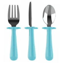 Toddler Silverware Set Forks Spoons and Knives Set Toddler Utensils Feeding Supplies, BPA and Phthalates-Free, Dishwasher Safe, Teal