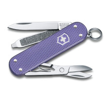 Sveitsiläinen Veitsi - Victorinox - Classic Alox - Sähkölaventeli - 5 toimintoa - Kompakti ja monipuolinen