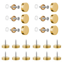 SHEENO 20Pcs 14mm Mirror Screws, Brushed Mirror Screw Caps Stainless Steel Mirror Nails with Decorative Cap Covers for Mirrors Tables Bath Plates