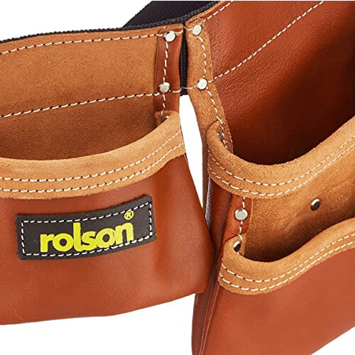 Rolson 68878 Dual Tool Bag Leather Brown 2