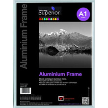 Stewart Superior A1 Brushed Aluminium Picture Frame with Perspex Safety Glass - Silver