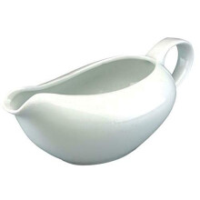 Glow Traditional Gravy Boat – Elegant White 500ml Ceramic Serving Jug for Cream Custard Sauces – Perfect for Dining Table Restaurant Café