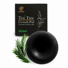 BEAUT'E SEOUL Cowash Rengöringsbalsam Bar - Tea Tree Balsam Hårmask med Aktivt Kol för Huvbotten och Mjällvård