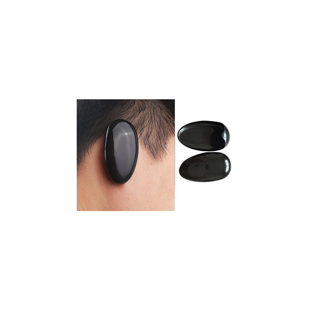 Upstore 10Pairs Black Plastic Professionale Ear Cover Shield Protector Hairdressing Dye Coloring B Bathing Shower Caps Waterproof Ear Prtotection Earmuff For