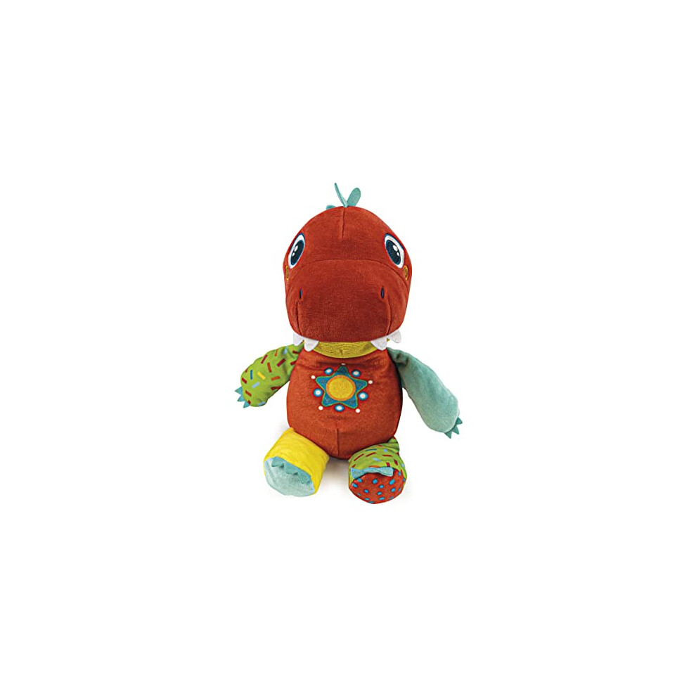 Clementoni 61384 Little Dinosaur-Play Plush, Interactive Toddler, And Sounds, Learning Infant, Activity Toys For 6 Months, Multicoloured Light