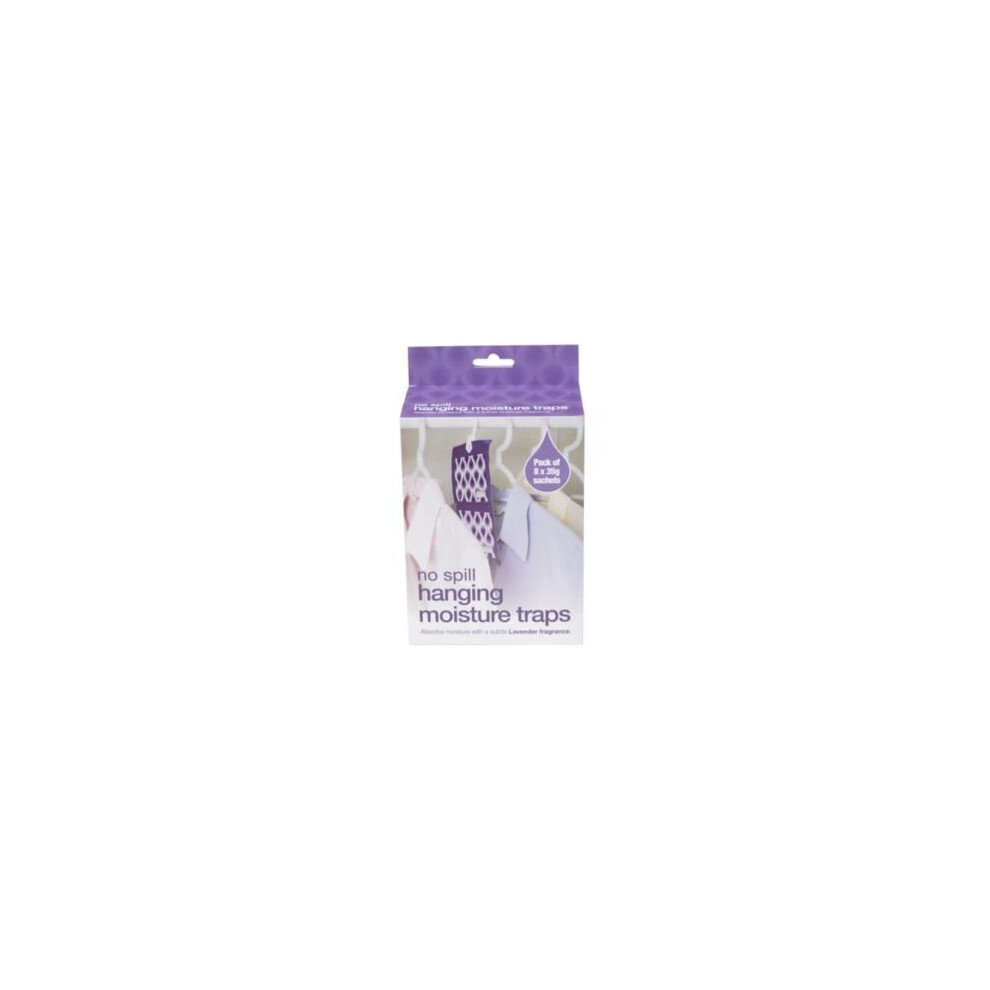 No Spill Lavender Fragranced Hanging Wardrobe Moisture Traps - Absorbs Water