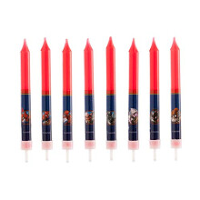 8 Spiderman birthday candles 9 cm