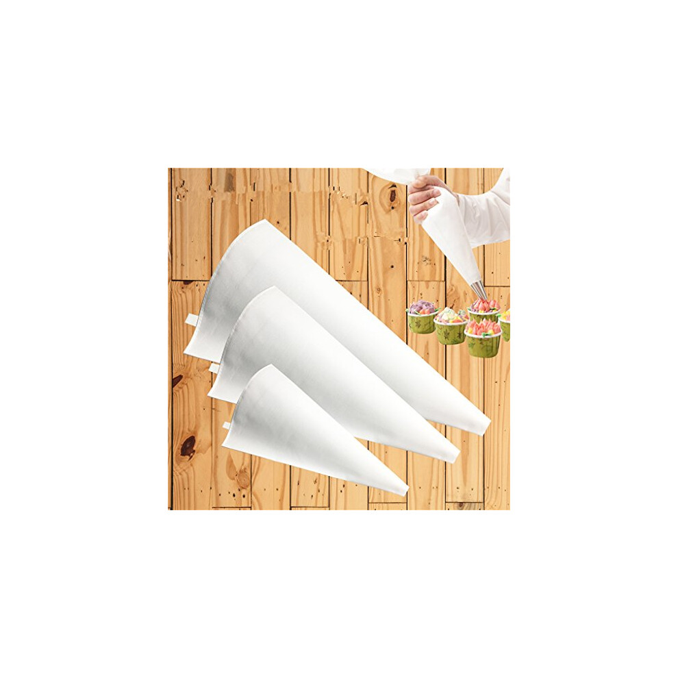 3 Different Sizes Reusable Cloth Icing Piping Bags Cake Decoration Bags Spray Bags Icing Pastry Bags for Cake Decoration, Cookies, Desserts, Cupcakes