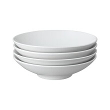 Porcelain Classic White Set of 4 Pasta Bowls