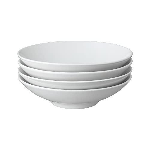 Denby Porcelain Classic White Set of 4 Pasta Bowls