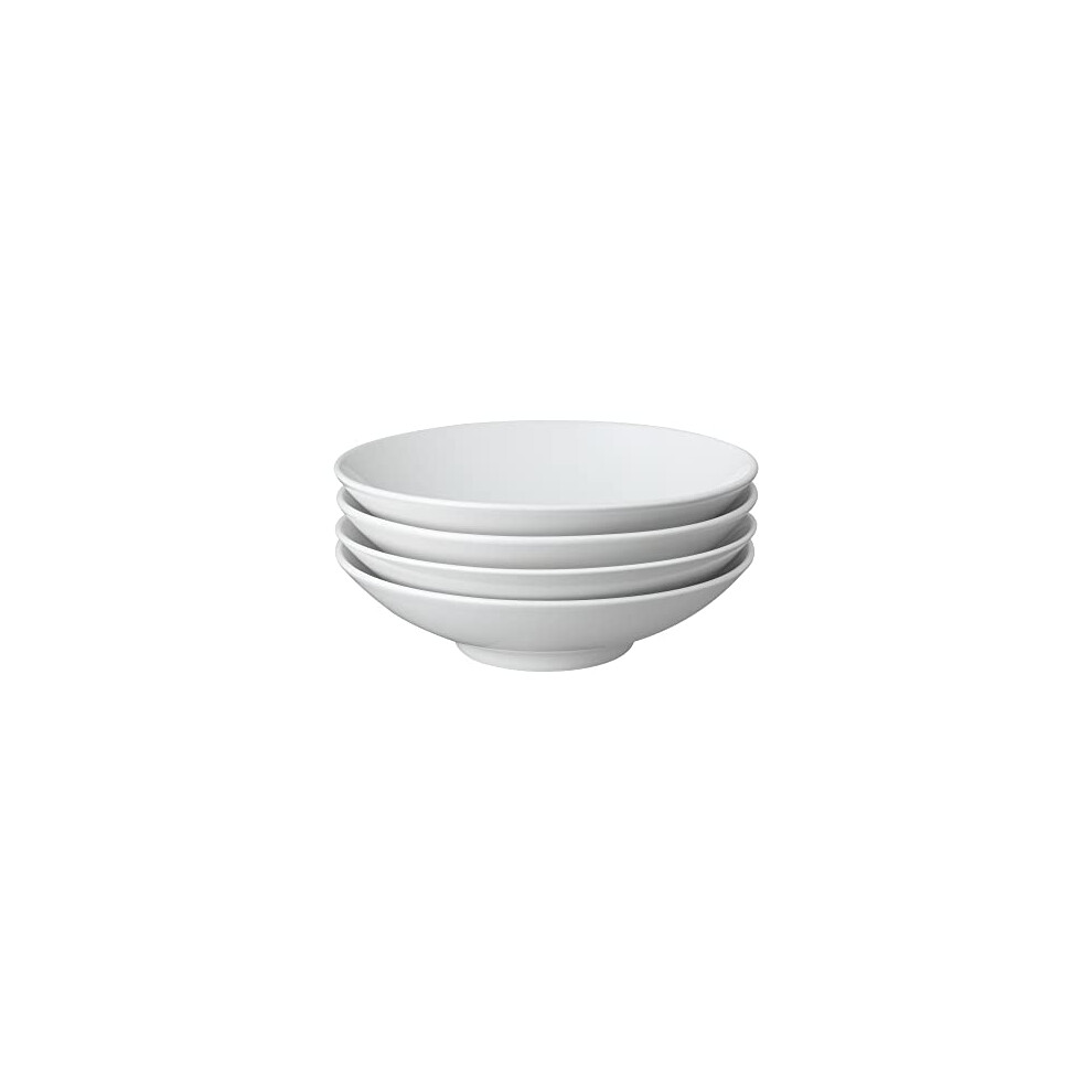 Porcelain Classic White Set of 4 Pasta Bowls