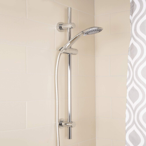 Croydex Flexi-Fix 3 Function Shower Set with 800mm Riser Rail, Chrome 1