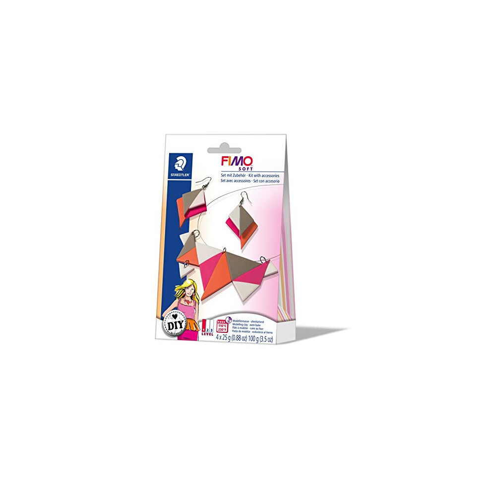 Staedtler Rayher 34421000 Fimo Diy Jewellery Kit: Triangle, 1 Necklace, 1 Pair Of Earrings, Tab-Box