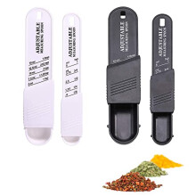 4Pcs Adjustable Measuring Spoon, Plastic Measuring Spoon, Tablespoon and Teaspoon Set, Measuring Dry/Liquid Ingredients, Metering Spoon for Baking,