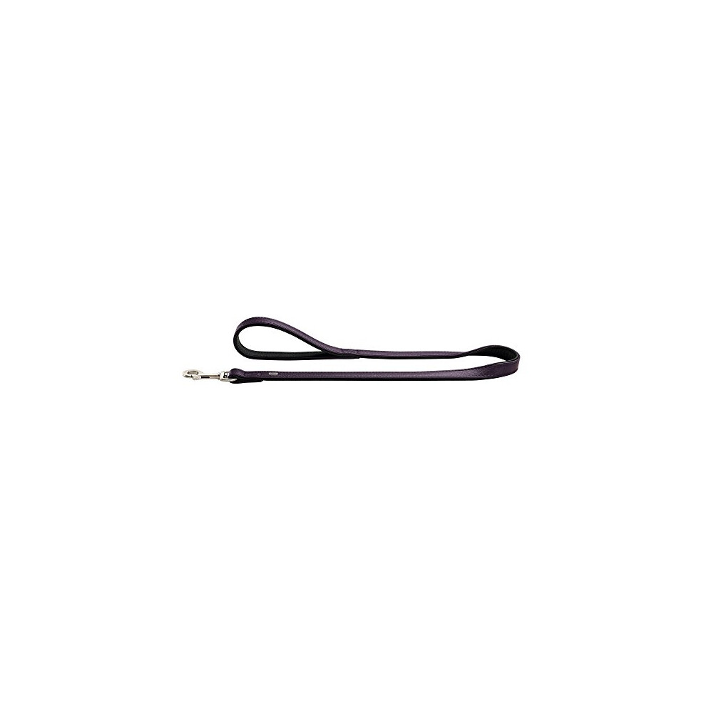 Linum Split-Leather Lead Rope, 15 x 110 cm, Small, Plum/Nappa Black/Purple/Black