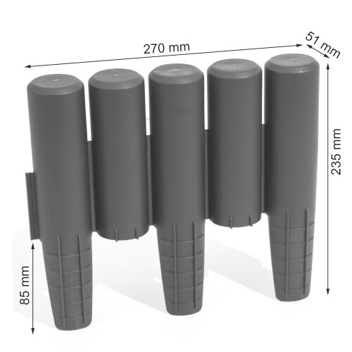 Prosperplast GARDEN PALISADE IPAL5 GRÅ M. 2,7m 1