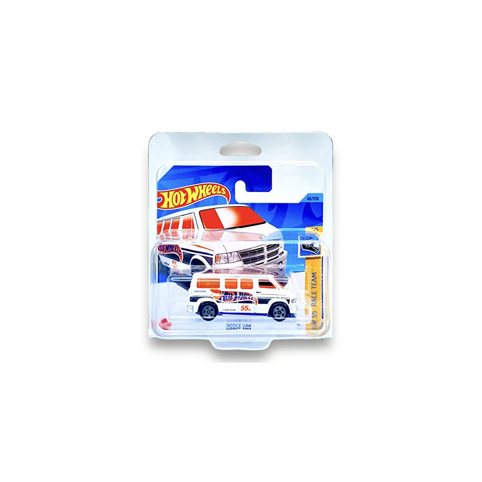 Dodge Van (White & Orang) 2/5 HW 55th Race Team - 2023-66/250 (Short Card) - COMES IN A KLAS CAR KEEPER PROTECTIVE COLLECTORS CASE - HKK28