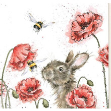 Rabbit Print on White Square Canvas 20 Centimetre Let It Be