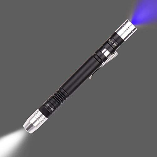 Torch Detector for Testing Purple White Mini UV Flashlight 395nm 2-in-1 UV LED Flashlight Black Light 2 Light Source