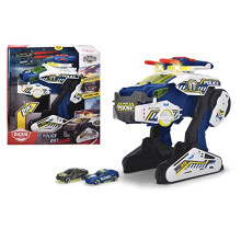Dickie Rescue Hybrids Police Bot - 35cm. Two die-cast police cars accurately scaled, Clear