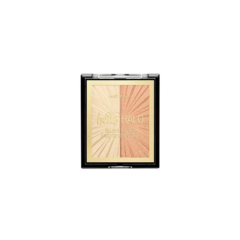 Wet n Wild, MegaGlo Hello Halo Blushlighter, Blush and Highlighter Duo, Soft and Buildable Shades with Ultra-reflective, Micro-fine Pearl Pigments,